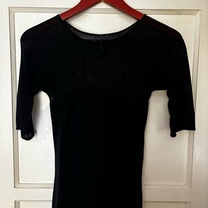 bebe Black Sheer Mesh Yoke top Y2K